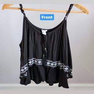 tiered black cami tank top Forever 21 size M